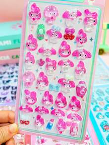 3D Crystal Clear Stickers, Featuring Cute Japanese-Style Design, Dreamy And Sweet Girl Style, Minimalist Aesthetic, Presenting Various Artistic And Practical Graphic Elements - Multicolor - View 8