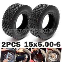 2PCS 15X6.00-6 4-PLY Turf Tyre, Ride On Lawn Mower Tyres, Trtor Golf Cart - Multicolor - View 1