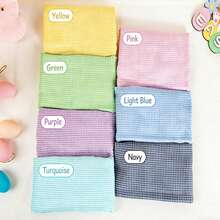 Personalized Easter Basket Liner, Made Of Bubble Gauze Plaid Fabric, Can Customize Your Name Or Initials. Bottom Diameter - 8.5 Inches / 21.5 Cm, Height - 8.7 Inches / 22 Cm, Top Width - 15.8 Inches / 40 Cm (Suitable For Baskets With Top Diameter Of 8-10 Inches). This Rabbit Basket Features Embroidered Easter Basket, Easter Egg Hunt Basket, Embroidered Name Gift, And Handcrafted Delicate Texture Fabric. It Is The Top Choice For Easter Gifts, Customized Gifts, And Adds Ceremony To Your Easter Egg Hunt Activities. - 彩色 - 查看 10