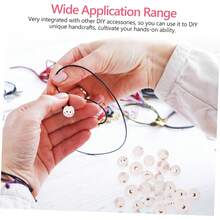 Easter Bunny Wooden Bead & Linen Rope, White Rabbit Pendant Bracelet Beads, DIY Craft Supplies - Multiple Styles - View 5