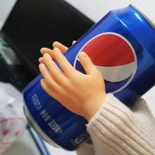 1pc Mini Flat Hand Shaped Realistic Rubber Finger Puppet, Small Doll Toy - Apricot - View 6