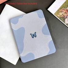 10.9"/10.2"/ Air 5th/Pro 11"/10.9" 2022/11" M3 2025/11" A16 2025 Tablet Case With Ombre Blue Wave & Butterfly Pattern, Rotating Stand, Shockproof, Minimalist Fresh Protective Cover With Pencil Slot - Multicolor - View 4