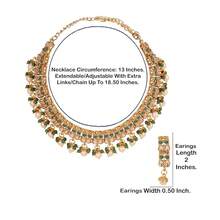Jewelry Sets For Women Temple Necklace Set Kundan Polki Wedding Gre1en Faux Emerald Pearl Bollywood Style Antique Gold Artificial Bridal Desi Traditional  Accessories - D650Gre1en&Pearl - 查看 6