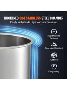 3 Gallon Vacuum Chamber, Upgraded Tempered Glass Lid Vacuum Degassing Chamber, 304 Stainless Steel Chamber, For Stabilizing Wood, Resin Degassing, Silicone Degassing And Plaster Degassing - Orange - View 4