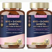 Bestseller! Myo-Inositol & D-Chiro Inositol Supplement Capules 3075mg, Plus Multivitamin Vitamin D3, Folate, Ideal 40:1 Ratio - Hormonal Balance For Women & Ovarian* Support| Vegan, Non GMO - 120 Caps.Supplement Vitamin,Free Shipping. - 120 片裝(2 包) - 查看 8
