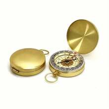 Durable Brass Glow-In-The-Dark Compass - Waterproof, Portable Mini Compass Suitable For Camping And Hiking, Pocket Watch Flip Cover Luminous Compass, Camping Accessories, Outdoor Navigation Tool, Retro Style, Portable, Suitable For Hiking, Exploration, Mountaineering, Fishing, Outdoor Activities, Travel Accessories, Survival Tools, Trekking Gear, Camping, Sports Accessories, Men's Gifts, Personalized Gifts, Camping Equipment, Camping Essentials - Multicolor - View 13