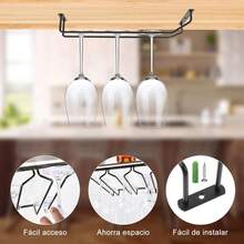 ¡Recomendado3 Piezas Porta Copas de Vino Colgante, Soportes para Copas, Sostiene 15-18 Vasos Según ei Estilo, Soporte Ppara Copas de Metal Vino Estante Colgante, para Gabinete, Barra, Restaurante¡Top de Temporada - 1 - Ver 5