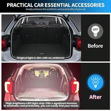 1 Piece, 157-Inch/400cm Automotive LED Light Strip, White Light, Dynamic Flowing Car Trunk Light Strip, Flexible Trunk LED Light Strip, Easy To Install, Universal, Suitable For Sedans And SUVs, Valentine's Day Gift. - White - View 7