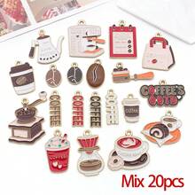 12/20pcs Coffee Charms Artistic Coffee Cup Pendants Beads Bean Charm Alloy Tea Cup Cat Series Pendant Jewelry Making DIY Keychain Earrings Pendant For Jewelry Making Bracelets Necklace - Multicolor - View 13