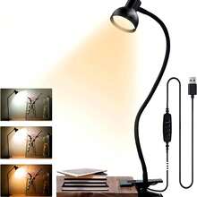 Clip On Light USB Reading Light 3 Color Modes 10 Brightness Levels Eye Care Clamp Light Flexible Gooseneck Dimmable Reading Lamp Clip On Lamp For Bed Headboard Desk Bedside Dorm - Semicircle - View 2