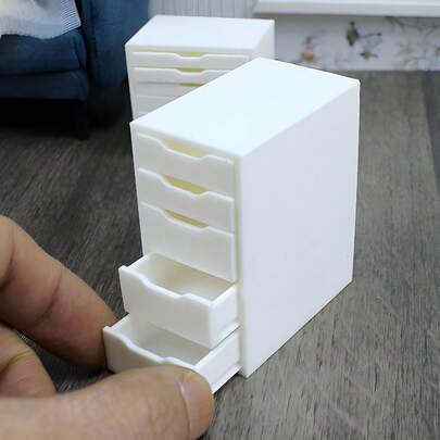 5-Drawer Mini Dresser, Portable Miniature House Cabinet - Compact Storage Drawers, Small Decor Accessory, Miniature House Furniture