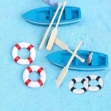 14pcs Mini Life Ring Decorations Wood Landscape Swim Ring Buoy Home Wall Nautical Decor Miniature Swim Ring Decorative Ornaments - -如圖所示- - 查看 4