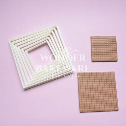 6件套几何形状饼干模具波浪蕾丝方形翻糖饼干切割工具饼干切割模具烘焙蛋糕装饰用品