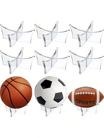 Acrylic Ball Display Stand Durable Cross Design For Soccer Basketball Baseball Football Rugby Golf Multifunctional Sphere Stable Display Holder Sports Equipment Storage Rack Clear Ball Storage Holder Suitable For Home Gyms Offices Athletic Rooms And Commercial Spaces Sports Enthusiasts Sports Essential Accessories