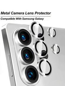 Sticlă securizată din aliaj metalic pentru Galaxy S26 Ultra/S26/S26+, cu bară de levier, model CD, folie de protecție din sticlă securizată, compatibilă cu carcasa de protecție, sticlă securizată din aliaj metalic, acoperire completă, folie de protecție pentru lentile, impermeabilă, rezistentă la șocuri, anti-cădere, anti-zgârieturi, anti-amprentă, accesorii pentru telefoane mobile, cadou de ziua de naștere și aniversare - Argint - Vizualizare 2