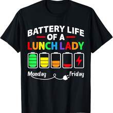Camiseta divertida de la señora del almuerzo escolar que trabaja en la cafetería. - Negro 1 - Ver 1