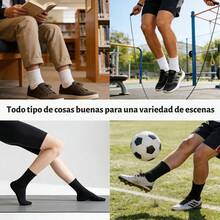 Tendencia6 Pares Calceta Deportiva Unisex Calcetin Largo Algodon GymCalidad premium - Blanco y Negro - Ver 9