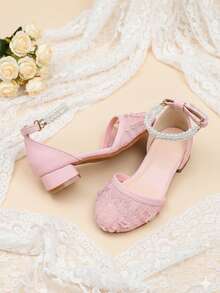 1双新款时尚优雅系带高跟鞋，适合女孩穿着，舒适百搭，适合女学生日常穿着，也适合表演、芭蕾舞、婚礼、派对、圣诞公主鞋等场合。 - 粉色 - 查看 9