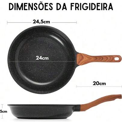 Frigideira Grande Antiaderente Antiembola Ceramica Premium Compatível Com Todos os Cooktops