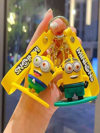 Minions 冲浪钥匙扣、沙滩滑板钥匙扣、可爱书包挂件、汽车钥匙扣。
