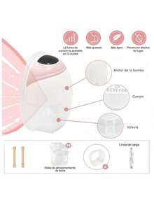Set de 2 sacaleches eléctricos de 210ml, 4 modos y 36 ajustes, masaje por succión, frecuencia ajustable, sin olor, modo de memoria inteligente (con bolsa de transporte) - Rosa - Ver 3