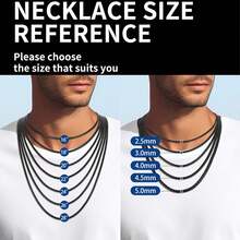 ¡RecomendadoFiusem - Cadenas planas negras para hombre, cadena de acero inoxidable de 2.5/3/4/4.5/5 mm, collares para hombres y mujeres de 16-28 pulgadas¡Top de Temporada - Negro 5MM - Ver 5