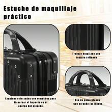 20in Carry-On Luggage Set With Makeup Case - Black - View 5