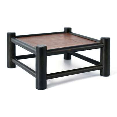 Vintage Bamboo & Wood Tea Tray - Retro Style Tea Ceremony Serving Stand With Non-Slip Design