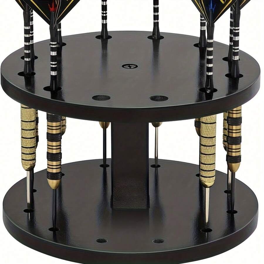 这款多功能桌面飞镖收纳架和展示架采用垂直双层设计，最多可容纳 12 支钢尖或软尖飞镖。 - 彩色 - 查看 1