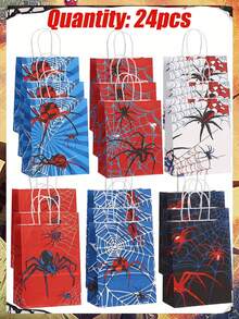 Marvel Paper Gift Bag Collection – 3 Styles (6/12/24pcs) Web & Hero Print Bags, Kraft Paper Bags With Handles, Perfect For Party Favors, Gifts, Candy Packaging & Daily Use, Ideal Gift For  Fans - Multicolor - View 11