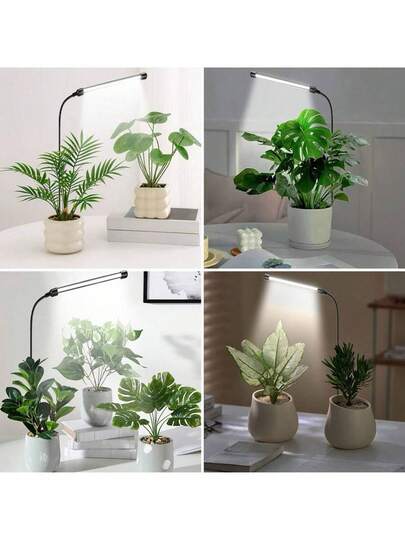 Yogle Grow Light 1/2 Packs, 6000K Full Spectrum Gooseneck Growing Lamp For Indoor Pot Plants Bonsai/Plant/Houseplants, Dimmable & Auto Timer 4 8 12H