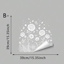 1/3pcs Creative Minimalist White Line Floral Window Stickers With Dandelion & Butterfly Design, Double-Sided Visible Glass Static Cling Decals For Bedroom, Living Room, Hallway - Flowers - View 12