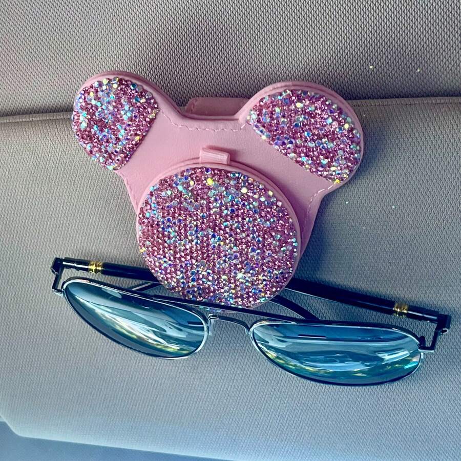 1pc Car Sun Visor Glasses Clip, Durable Car Interior Glasses Holder, Universal Visor Clip, Suitable For Dashboard And Console Storage, Easy Installation For All Vehicle Models, Cute Cartoon Car Interior Decor