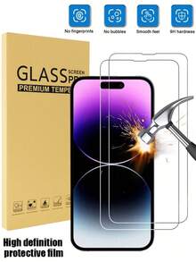 2片装屏幕保护膜，兼容 16 Pro Max、16、16 Pro、16 Plus、15 Pro Max、15、15 Pro、15 Plus、14 Pro Max、14 Pro、14、14 Plus、13 Pro Max、13、13 Pro、12、12 Pro、12 Pro Max、11、XS Max、XS、7/8/6 Plus，可搭配手机壳使用，防刮花，无气泡，清晰，耐用。 - 無色 - 查看 26