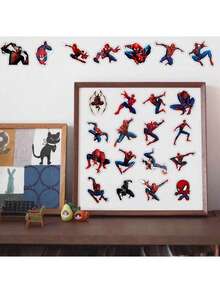 Marvel Bộ 50 miếng dán Người Nhện, hình dán phim hoạt hình, tự dán lên ván trượt, laptop, xe máy, chống thấm nước, hình dán hoạt hình ngộ nghĩnh, đồ chơi trẻ em, quà tặng, đồ trang trí. - Nhiều màu - Xem 6