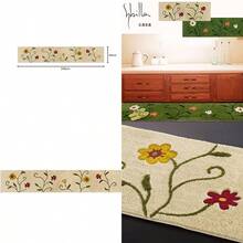 sybilla フラワーガーデン インテリアマット キッチンマット 約45× 240cm ベージュ 36373 - ベージュ+約45*240cm - チェックする 1