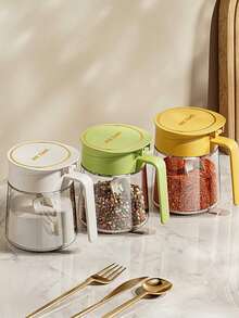 Seasoning Jar Set, Airtight Spice Jars Bottles, Kitchen Condiment Storage Containers - Multicolor - View 3