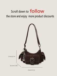 Túi đeo chéo nhiều ngăn bằng vải PU hiệu FEISTURE, khóa kéo, phù hợp cho nữ sinh, sinh viên, người trẻ đi làm, tuyệt vời cho công việc, kinh doanh, đi lại, đi học. - Cà phê - Xem 3