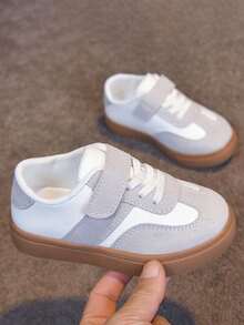 1 Pair Unisex New Low-Top Sneakers, Soft Sole Non-Slip Casual Toddler Shoes, Fashion Versatile Student Running Shoes, Children Lightweight Flat Shoes, Suitable For All Seasons - Beige - View 10