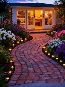 20/10pcs LED Solar String Lights, Mushroom Shape, Solar Powered, 8 Lighting Modes, Plug And Play, Ground Stake, Suitable For Garden, Lawn, Driveway, All-Season Solar Powered Outdoor Lights - Black - View 3