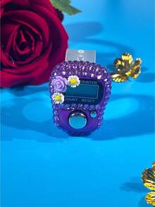 水钻花朵指环计数器，环形电子计数器，用于诵经祈祷的手动计数装置 - 多色 - 查看 13