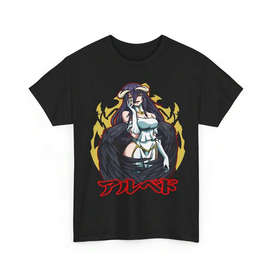 Overlord Ainz T-Shirt Ooal Gown Albedo Skull Demon Girl Succubuss Shirt All Size - màu đen - Xem 1
