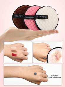 3/5 piezas Toallas faciales suaves de microfibra con estampado de piña, paños desmaquillantes, con ojal para colgar, suaves para la piel, lavables y reutilizables - Rosa - Ver 10