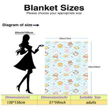 Cartoon Animal Plaid Printed Flannel Blanket - Soft & Comfortable, Suitable For Travel, Camping, Sofa, Bedding - Modern Minimalist Cartoon Print, Comfortable Bedding Accessory For All Seasons, Versatile - Multicolor - View 13