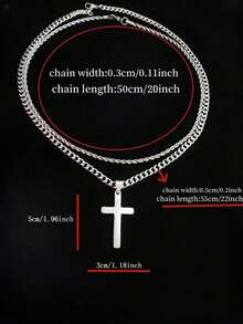 这款男士不锈钢扭链项链套装包含 2 件，配有十字架吊坠，时尚百搭，男女皆宜，是完美的节日礼物。 - 彩色 - 查看 2
