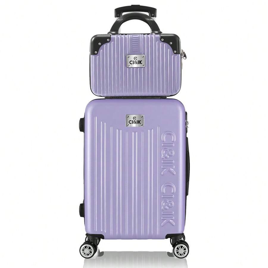 Set Maletas Kit Viaje Mano Avion 20in Con Caja Maquillaje - Morado - Ver 1