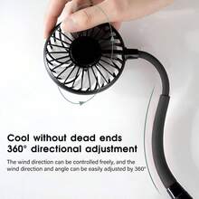 Portable Neck Fan, Hands-Free Wearable Personal Fan, Battery Powered, 3 Speed Adjustable, USB Rechargeable, Ideal For Home, Office, Outdoor, Sports, Beach, Travel, Weddings, Mother's Day, Holidays, Travel Essentials, Body Cooling, Portable Cooling Device, Handheld Fan - Multicolor - View 6