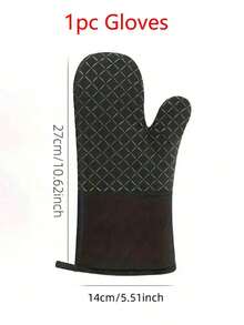 1/2/4 piezas Guantes de horno y agarradores de ollas de silicona, guantes de cocina resistentes al calor, almohadillas de aislamiento antideslizantes para hornear y cocinar - Negro - Ver 9