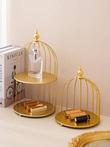 1个金色鸟笼首饰收纳架，首饰展示架 - 彩色 - 查看 6