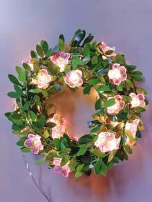 1m/2m Pink Sakura Flower String Lights, Pink Fairy Sakura Flower Vine LED Lights, Suitable For Bedroom, Window, Wall, Wedding, Birthday Party, Gift - Multicolor - View 10